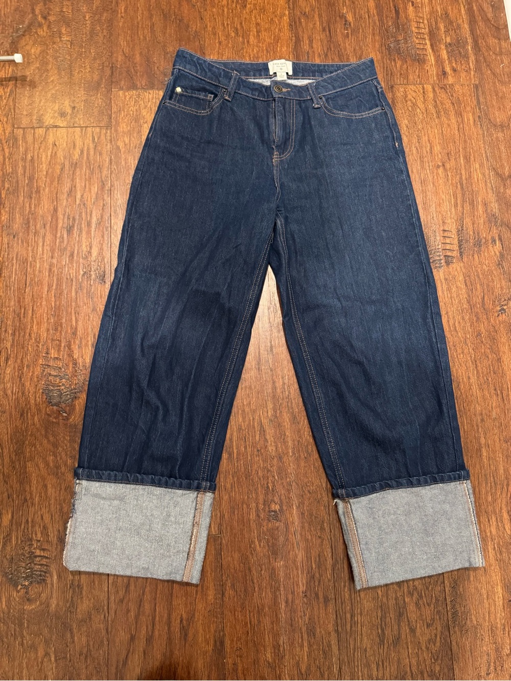 kate spade new york Women’s Dark Wash Blue Denim Straight Cuffed Jeans size 6